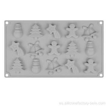 Moldes de fondant de Navidad en 3d dulces de silicona